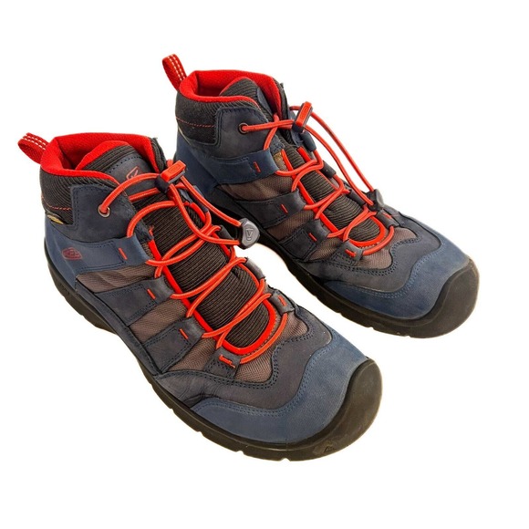 Keen Shoes - KEEN Hikeport Waterproof Mid Boot Bungee Laces Hiking Blue Red Youth/Women's 7
